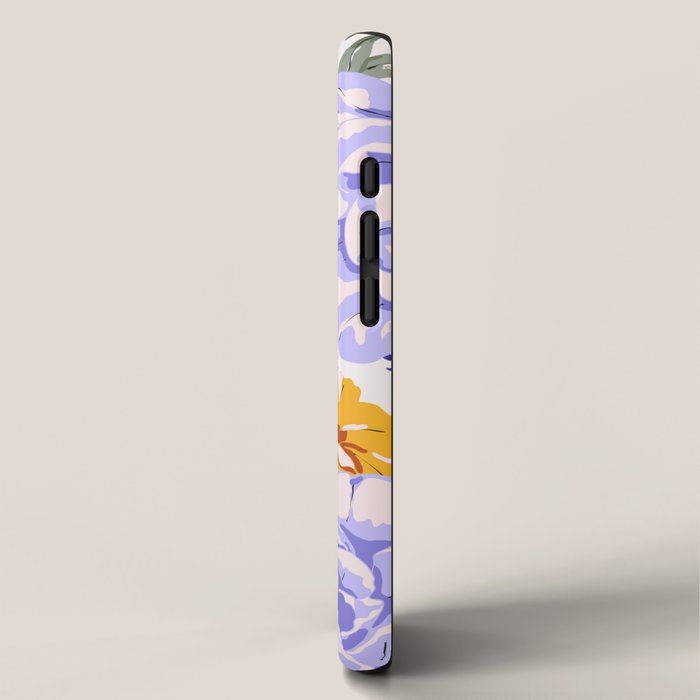 Colorful birds in garden flowers YL iPhone Case Gallery Image 2