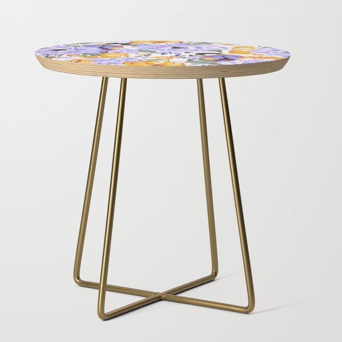Colorful birds in garden flowers YL Side Table Gallery Image 1