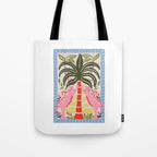 Modern Preppy Leopard Cat Jungle Oasis Tote Bag Gallery Image 1