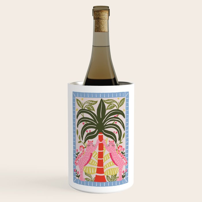 Modern Preppy Leopard Cat Jungle Oasis Wine Chiller Gallery Image 1