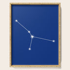 Cancer Zodiac Star Constellation Line Art Dark Blue Serving Tray Gallery Image 1
