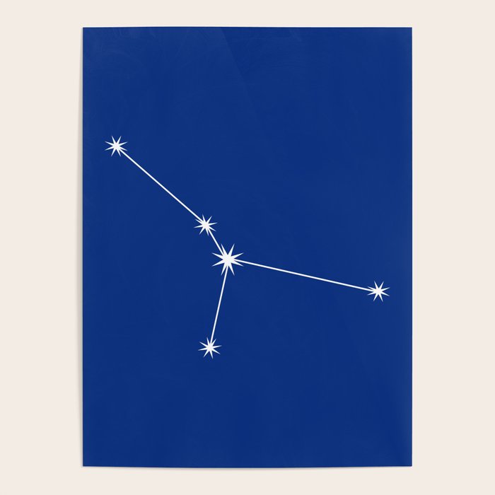 Cancer Zodiac Star Constellation Line Art Dark Blue Poster Gallery Image 4