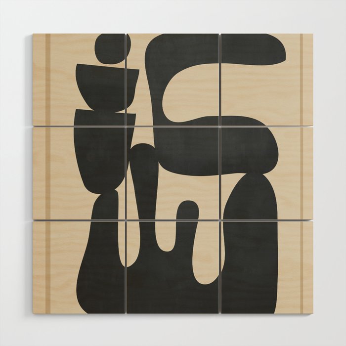 Modern Abstract Minimal Shapes 37 Wood Wall Art Gallery Image 1