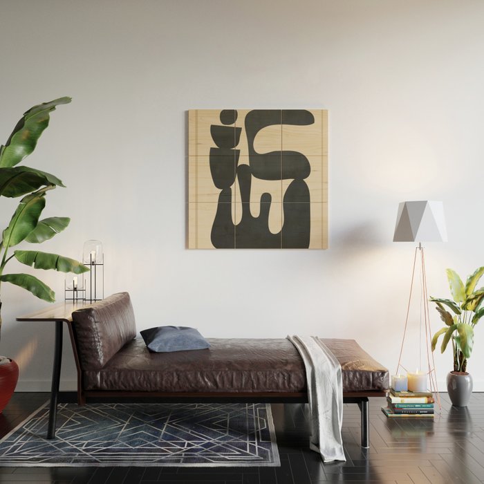 Modern Abstract Minimal Shapes 37 Wood Wall Art Gallery Image 2