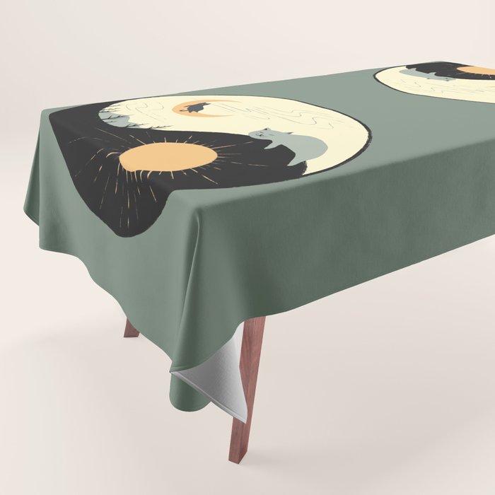 Hidden cat 36 yin yang balance Tablecloth Gallery Image 1