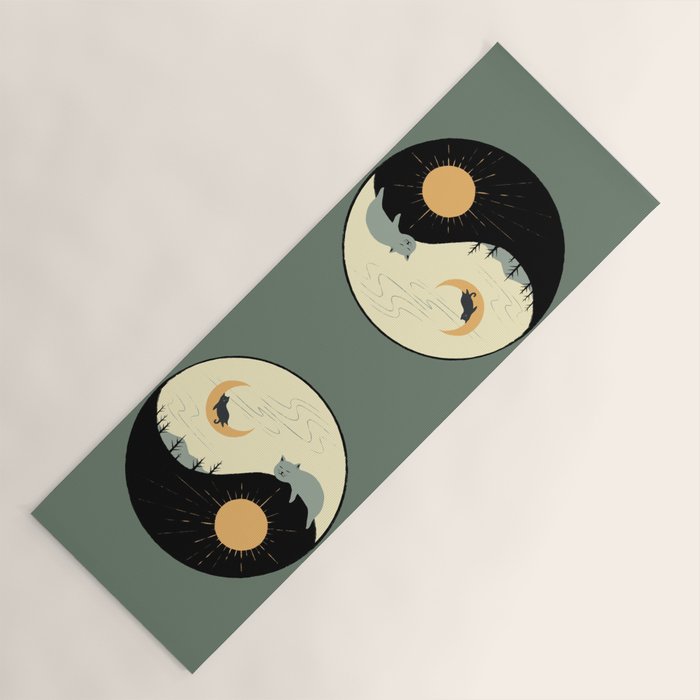 Hidden cat 36 yin yang balance Yoga Mat Gallery Image 1