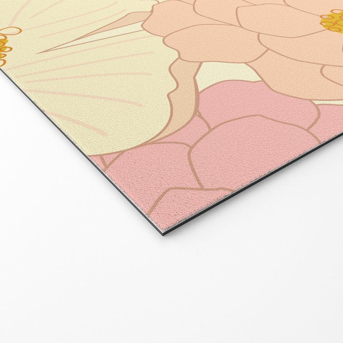 Pink Pastel Vintage Floral Pattern Welcome Mat Gallery Image 2