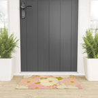 Pink Pastel Vintage Floral Pattern Welcome Mat Gallery Image 3