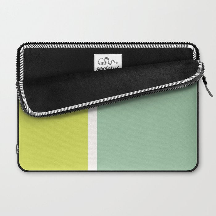 Color Block V Mint Lime Green Laptop Sleeve Gallery Image 2