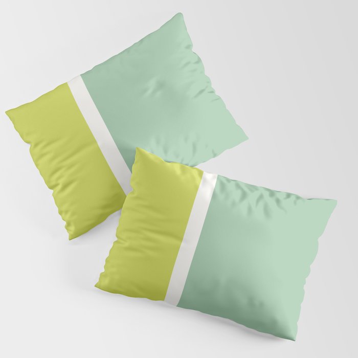 Color Block V Mint Lime Green Pillow Sham Gallery Image 3
