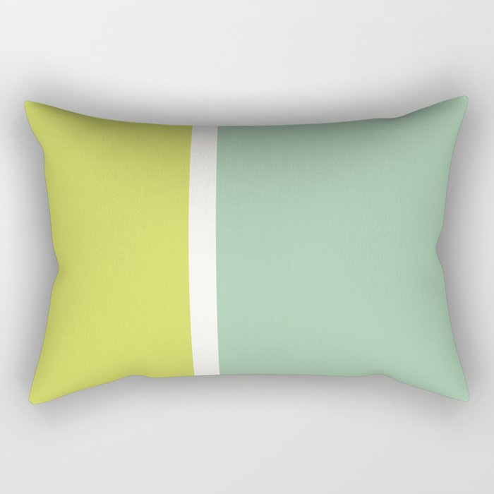 Color Block V Mint Lime Green Rectangular Pillow Gallery Image 1