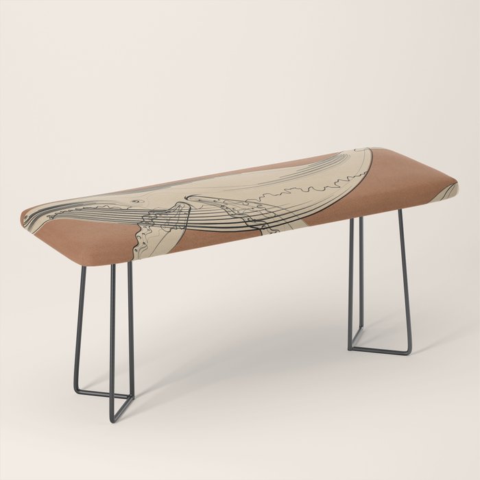 Modern Minimalist Abstract Whales 2 Bench Gallery Image 1