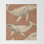 Modern Minimalist Abstract Whales 2 Throw Blanket Gallery Image 2