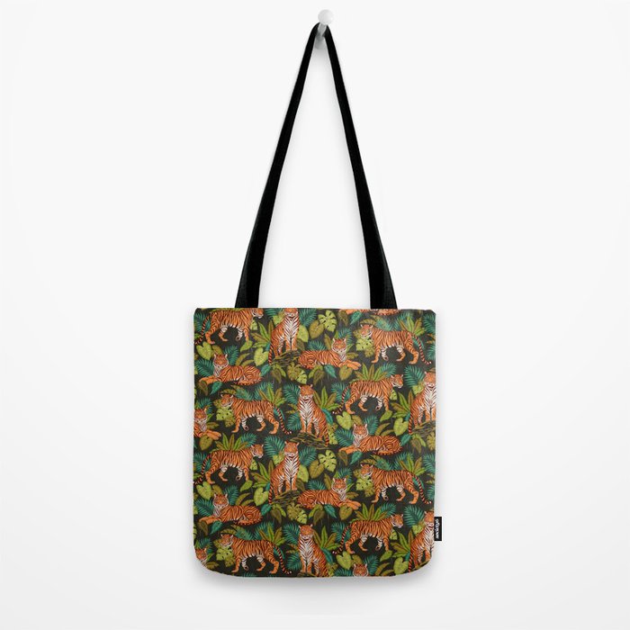 Jungle Cats In Charcoal Tote Bag Gallery Image 2