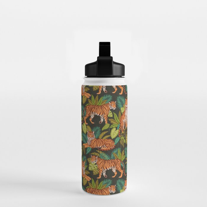 Jungle Cats In Charcoal Water Bottle Gallery Image 2