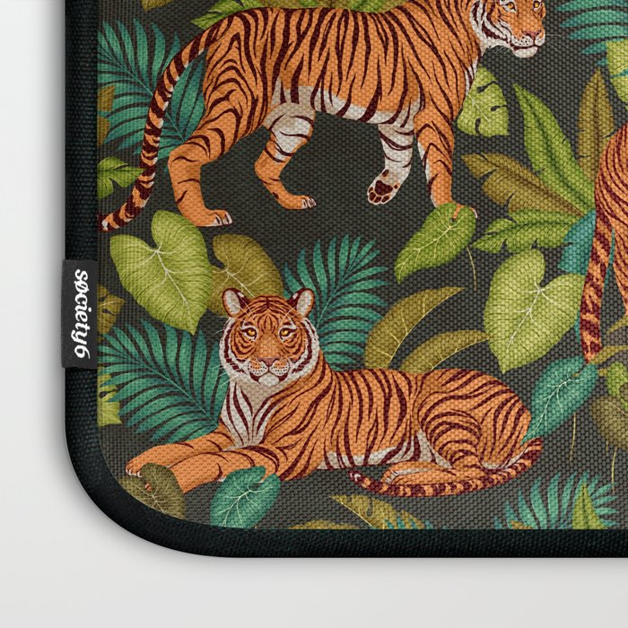 Jungle Cats In Charcoal Laptop Sleeve Gallery Image 3