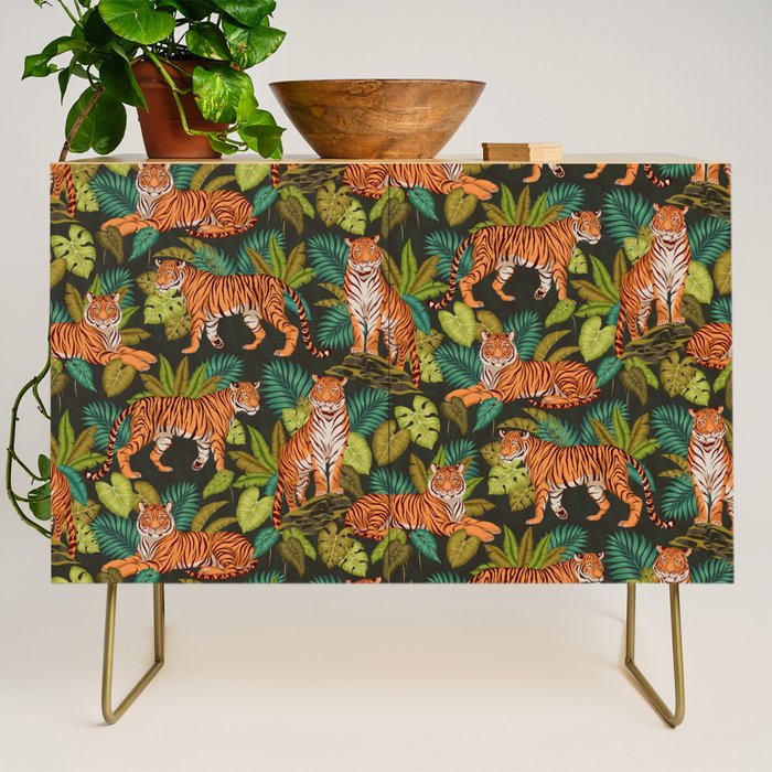 Jungle Cats In Charcoal Credenza Gallery Image 1