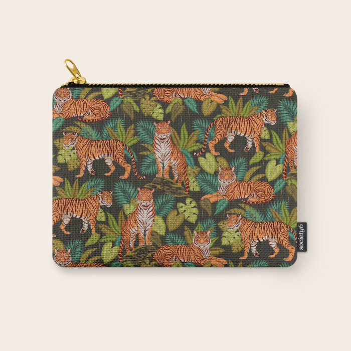 Jungle Cats In Charcoal Carry All Pouch Gallery Image 1