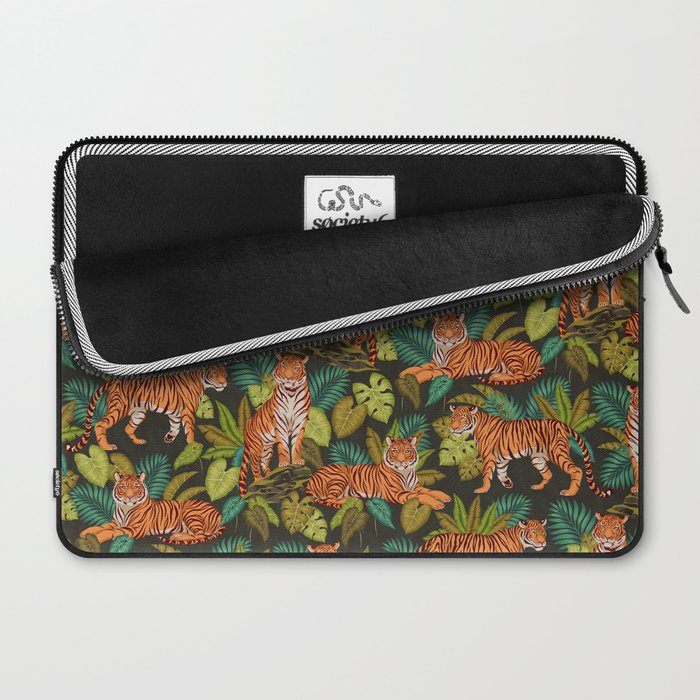 Jungle Cats In Charcoal Laptop Sleeve Gallery Image 2