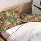 Jungle Cats In Charcoal Pillow Sham Gallery Image 2