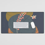Leaves and moth Desk Mat Gallery Image 1