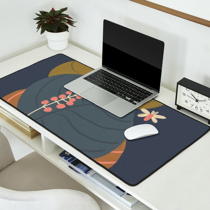 Leaves and moth Desk Mat Gallery Image 2