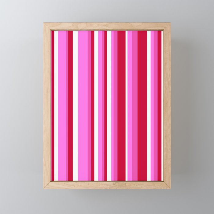 Classic Stripes XVII - Y2K Pink and Red Mini Art Print Gallery Image 1