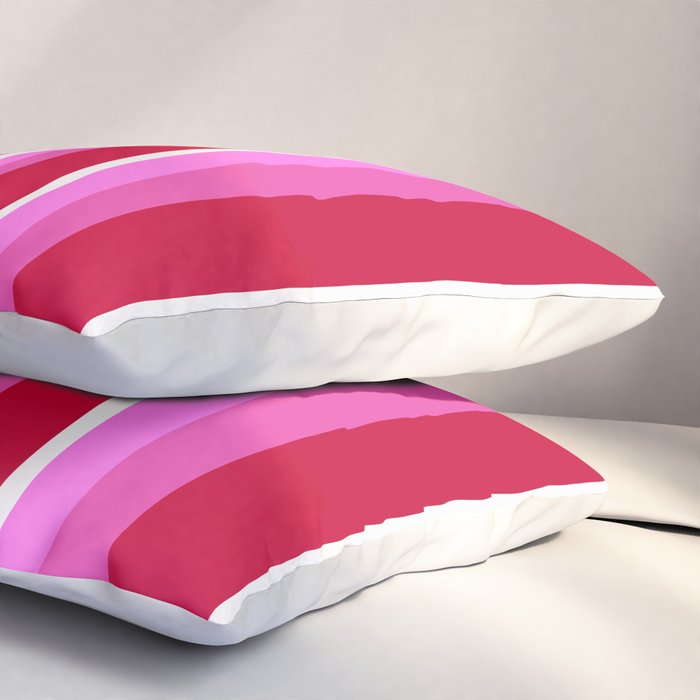 Classic Stripes XVII - Y2K Pink and Red Pillow Sham Gallery Image 3