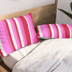 Classic Stripes XVII - Y2K Pink and Red Pillow Sham Gallery Image 2