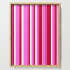 Classic Stripes XVII - Y2K Pink and Red Serving Tray Gallery Image 1