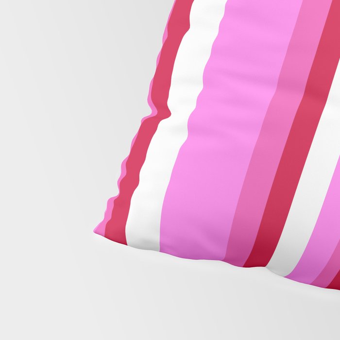 Classic Stripes XVII - Y2K Pink and Red Pillow Sham Gallery Image 4