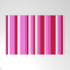 Classic Stripes XVII - Y2K Pink and Red Welcome Mat Gallery Image 1