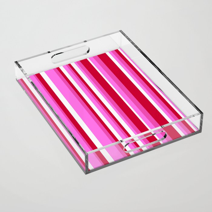 Classic Stripes XVII - Y2K Pink and Red Acrylic Tray Gallery Image 1