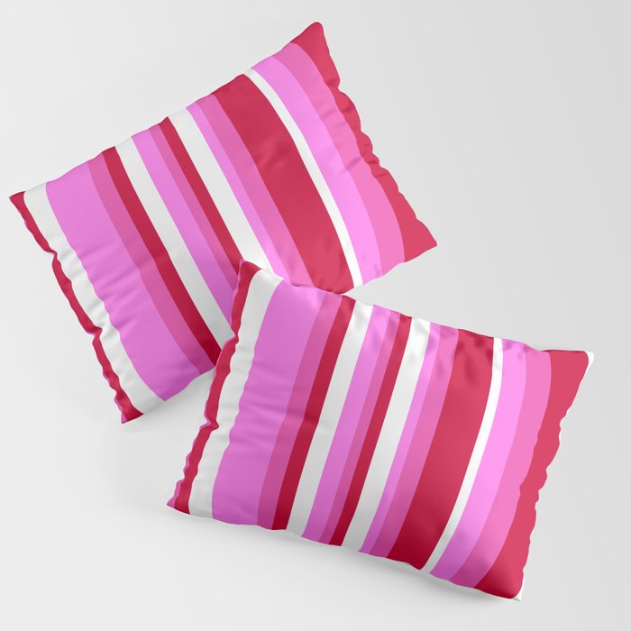 Classic Stripes XVII - Y2K Pink and Red Pillow Sham Gallery Image 1