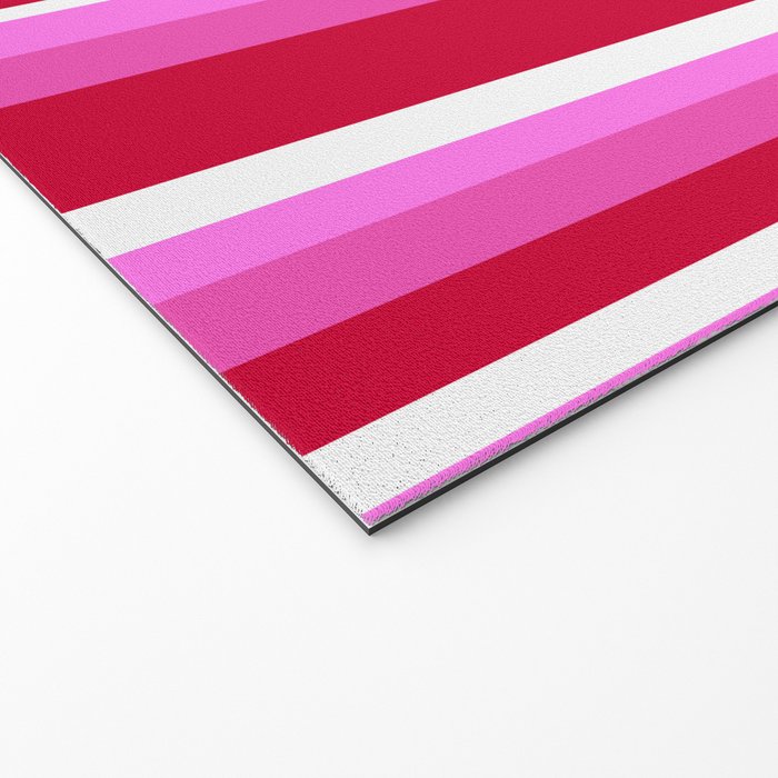 Classic Stripes XVII - Y2K Pink and Red Welcome Mat Gallery Image 2