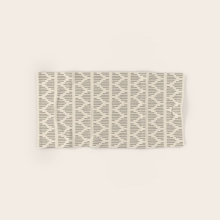 Modern Mudcloth 3, Black on Cream Bath Towel Gallery Image 1