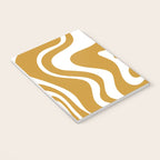 Liquid Swirl Abstract Pattern in Dark Mustard and White Notebook Gallery Image 3