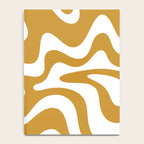 Liquid Swirl Abstract Pattern in Dark Mustard and White Notebook Gallery Image 4