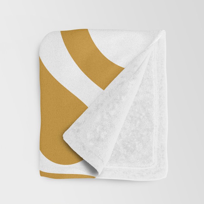 Liquid Swirl Abstract Pattern in Dark Mustard and White Throw Blanket Gallery Image 3