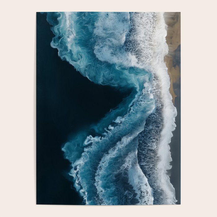 Aerial Ocean Waves - Coastal Wall Art Photography Poster Gallery Image 4