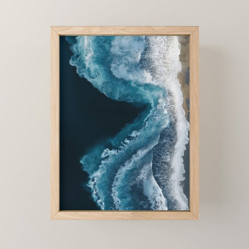 Aerial Ocean Waves - Coastal Wall Art Photography Mini Art Print Gallery Image 1
