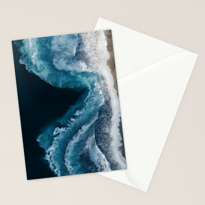 Aerial Ocean Waves - Coastal Wall Art Photography Stationery Card Gallery Image 2