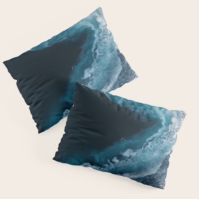 Aerial Ocean Waves - Coastal Wall Art Photography Pillow Sham Gallery Image 3