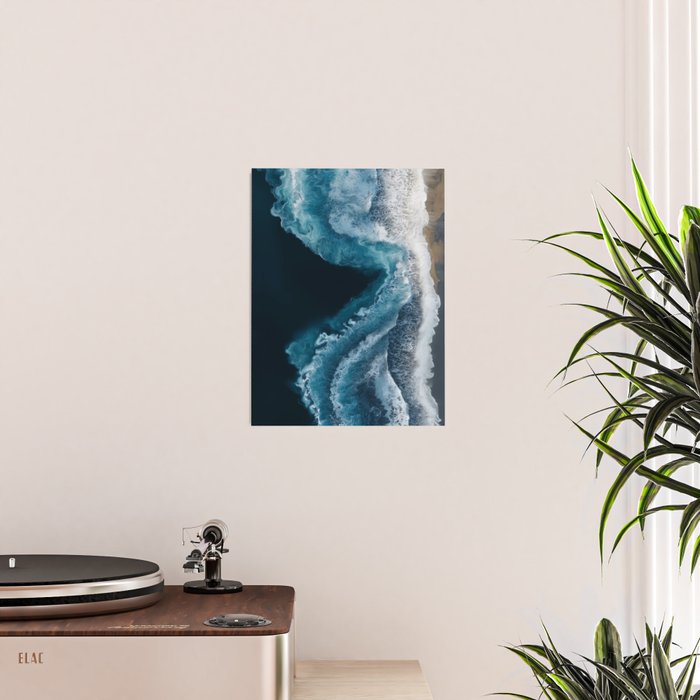 Aerial Ocean Waves - Coastal Wall Art Photography Poster Gallery Image 2