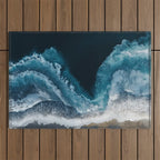 Aerial Ocean Waves - Coastal Wall Art Photography Outdoor Rug Gallery Image 1