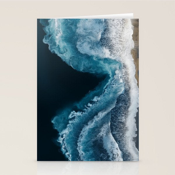 Aerial Ocean Waves - Coastal Wall Art Photography Stationery Card Gallery Image 1