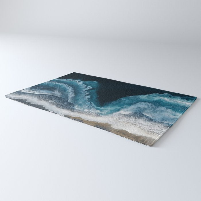 Aerial Ocean Waves - Coastal Wall Art Photography Rug Gallery Image 3