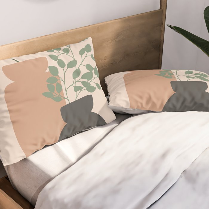 Vase no. 3 with Eucalyptus and Tulip Pillow Sham Gallery Image 2