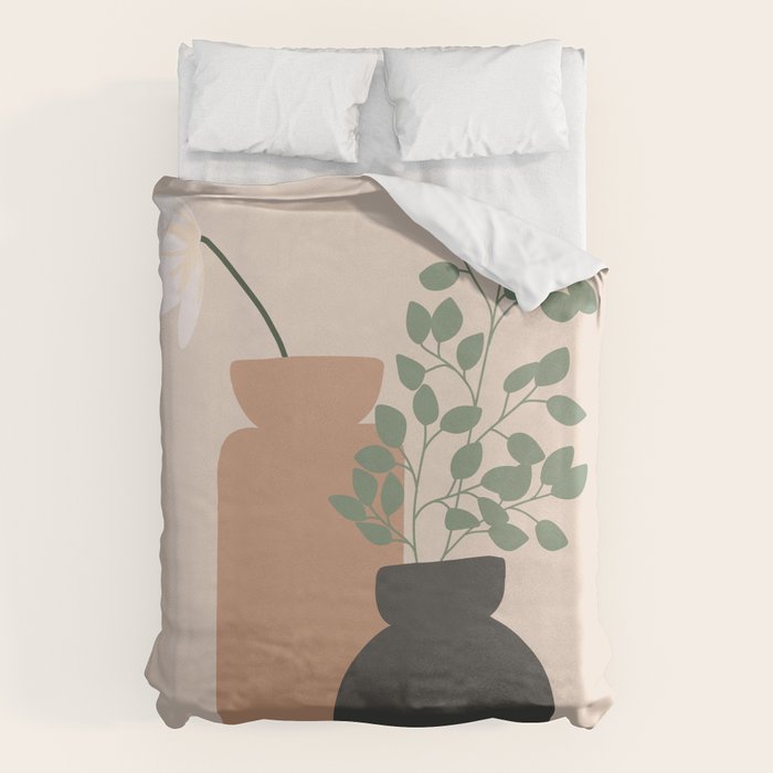 Vase no. 3 with Eucalyptus and Tulip Duvet Cover Gallery Image 1