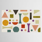 Playful Bauhaus geometric vivid shapes Tablecloth Gallery Image 2